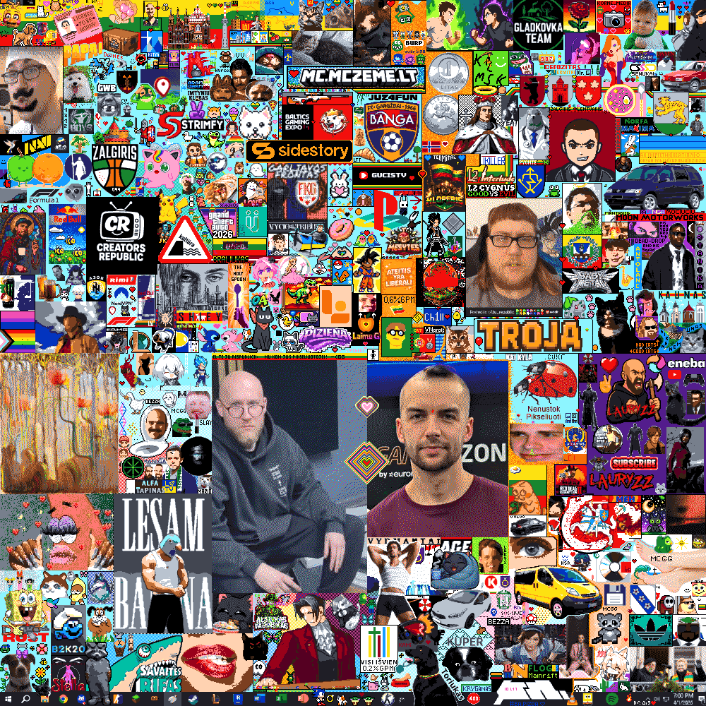 Pikseliuok 2026 drobė